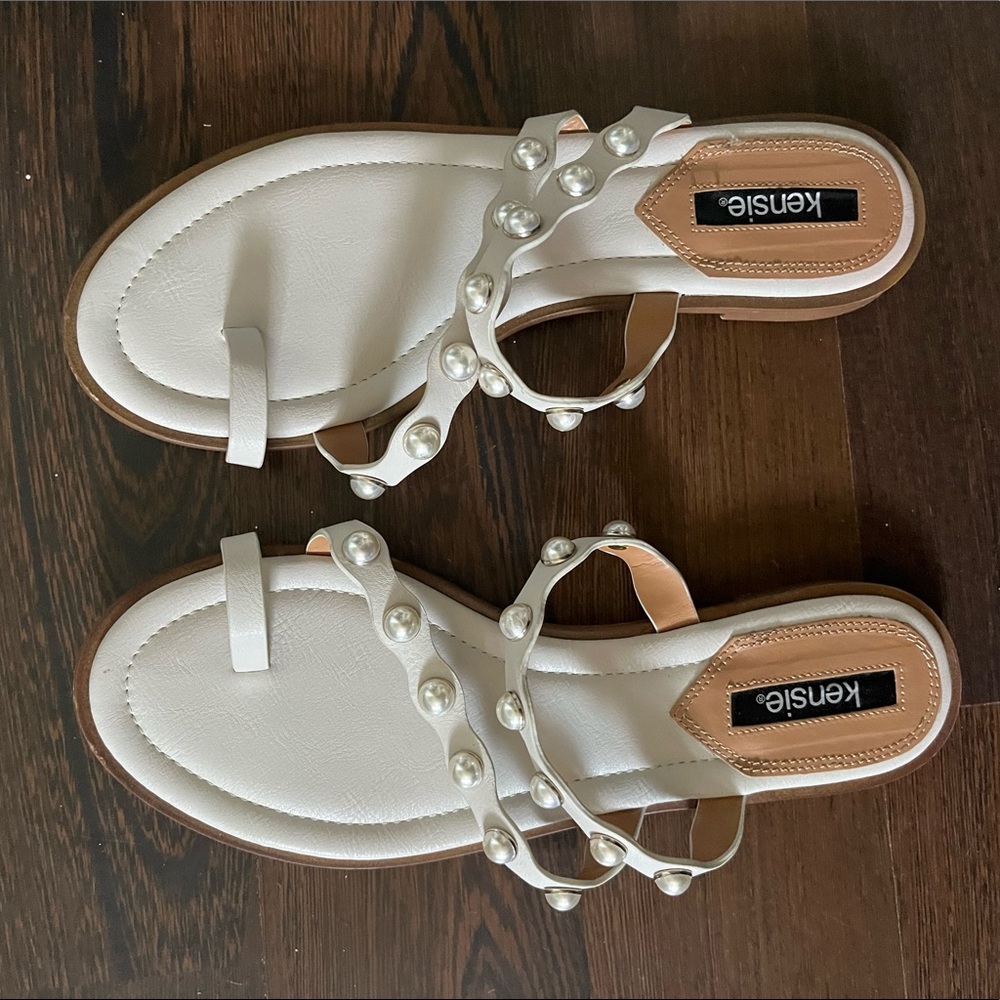 strappy pearl sandals